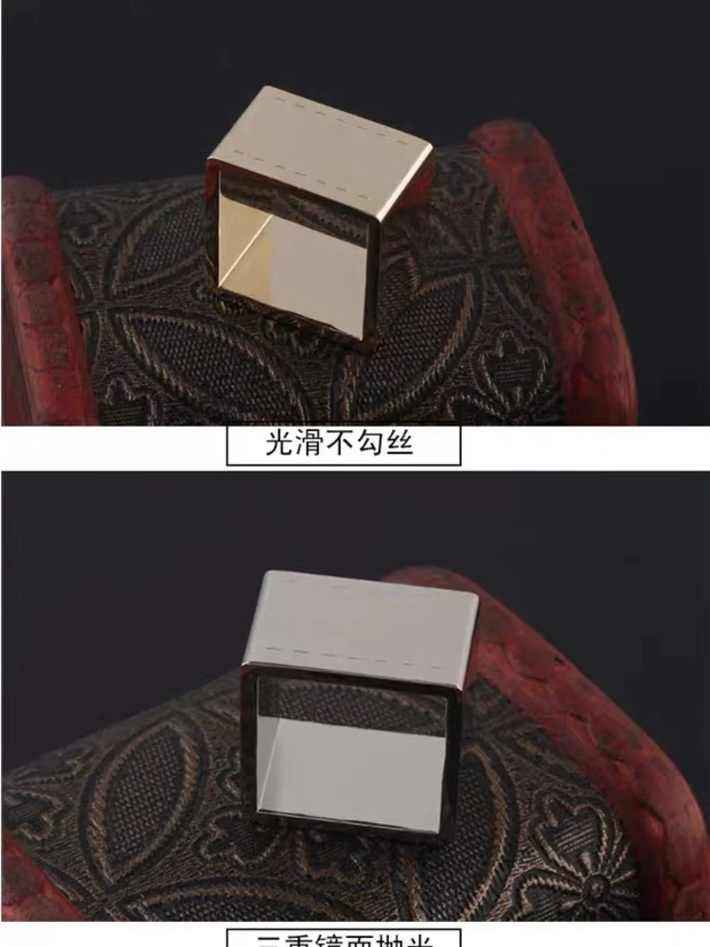 Luxury Silver Horse-Engraved Square Scarf Ring